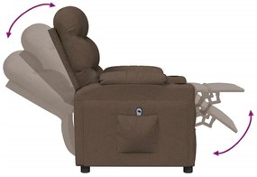 vidaXL Πολυθρόνα Ανακλινόμενη Ηλεκτρική Καφέ Υφασμάτινη