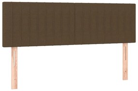 vidaXL Κεφαλάρια Σκ. Καφέ 144x5x78/88 εκ. Ύφασμα