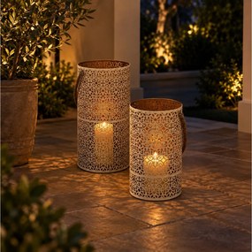 ΦΑΝΑΡΆΚΙΑ LANTERNE METAL AJOURE BLANC DORE X2 M1 HD0037