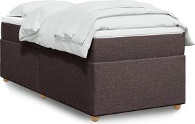 vidaXL Κρεβάτι Boxspring με Στρώμα Σκούρο Καφέ 80x200 εκ. Υφασμάτινο