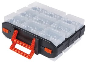 Tactix 320602 Ταμπακιέρα Διπλή Πλαστική διάφανη, με 16 αποσπώμενα κουτιά, μεγάλη 34 × 31 × 13cm