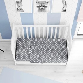 Σεντόνια Βρεφικά Windows 135 Σετ 3τμχ Grey DimCol Κούνιας 100% Cotton