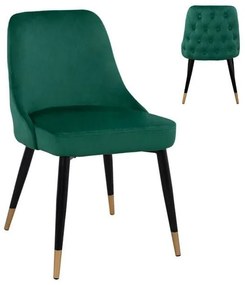 Καρέκλα Serenity HM8527.03 Dark Green 51Χ58Χ83Υ εκ. Σετ 2τμχ Βελούδο, Μέταλλο