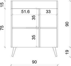 Έπιπλο Μπαρ Καφέ Ψαμμίτης FRAU 90x40x19