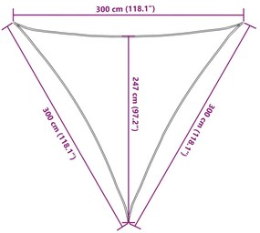 Πανί Σκίασης Λευκό 3 x 3 x 3 μ. από HDPE 160 γρ/μ² - Λευκό