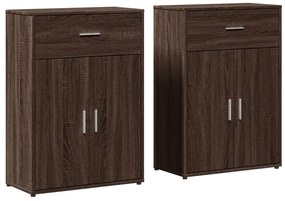 vidaXL Βοηθητικά Ντουλάπια 2 τεμ. Καφέ Δρυς 60x30x84 εκ. Επεξ. Ξύλο