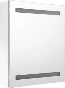 vidaXL Καθρέφτης Μπάνιου με Ντουλάπι &amp; LED Λαμπερό Λευκό 50x14x60 εκ.