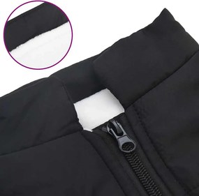 vidaXL παλτό σκύλου με ιμάντα αδιάβροχο αντανακλαστικό μαύρο L32