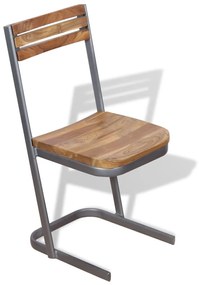 vidaXL Καρέκλες Τραπεζαρίας 2 τεμ. από Μασίφ Ξύλο Teak