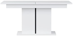 Τραπέζι Orlando U109, Άσπρο, Μαύρο, 77x90x160cm, Επιμήκυνση, Πλαστικοποιημένη μοριοσανίδα | Epipla1.gr