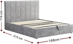 Επενδυμένο κρεβάτι Denzel-Gkri-160x200-Lift-Storage