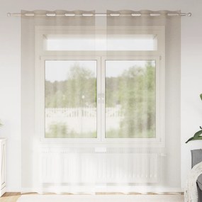 vidaXL Κουρτίνες με κουρτίνες 2 pcs Άμμος 140 x 225 cm Πολυεστέρας