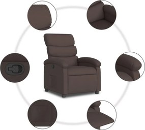vidaXL Πολυθρόνα Ανακλινόμενη Σκούρο Καφέ Υφασμάτινη