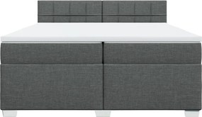 vidaXL Κρεβάτι Boxspring με Στρώμα Σκούρο Γκρι 200x200 εκ. Υφασμάτινο