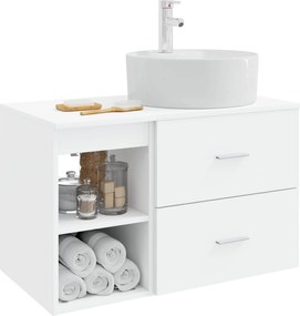 vidaXL Σετ Επίπλων Μπάνιου 2 pcs Λευκό Επεξεργασμένο Ξύλο