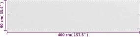 vidaXL Διαχωριστικό Βεράντας Λευκό 90 x 400 εκ. από HDPE