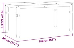 ΤΡΑΠΕΖΑΡΙΑ CORONA ΓΚΡΙ 160 X 80 X 75 ΕΚ. ΑΠΟ ΜΑΣΙΦ ΞΥΛΟ ΠΕΥΚΟΥ 4005718