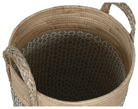 Σετ Καλαθιών Home ESPRIT Λευκό Φυσικό Ανοιχτό καφέ PVC Σχοινί Θαλασσινό γρασίδι Καλάμια (3 Τεμάχια)