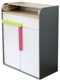Alex 84x37x94εκ (αλλαξιέρα μωρού) Γραφίτης-Σονόμα-Λευκό TO-ALEX2D1Sbe