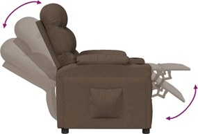 vidaXL Πολυθρόνα Ανακλινόμενη Καφέ Υφασμάτινη