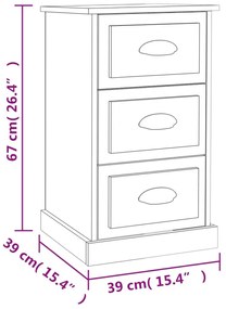 Κομοδίνο Sonoma Δρυς 39 x 39 x 67 εκ. από Επεξεργασμένο Ξύλο - Καφέ