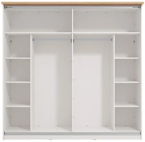 Nτουλάπα Valencia με Καθρέφτη 220 Λευκό - Artisan Oak - Λευκό Μάτ 220x62.5x214 εκ. 220x62.5x214 εκ.