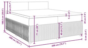 Κρεβάτι Boxspring με Στρώμα Ανοιχτό Γκρι 200x200 εκ. Υφασμάτινο - Γκρι