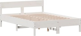 vidaXL Σκελετός Κρεβ. Χωρίς Στρώμα Λευκό 120x190 εκ Μασίφ Πεύκο