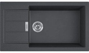 Franke Sirius 2.0 611-78 (435) Αντιστρεφόμενος Carbon Black Tectonite Νεροχύτης 60cm
