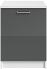 Επιδαπέδιο ντουλάπι Jeden 60 1D-Γκρι Γυαλιστερό - Λευκό