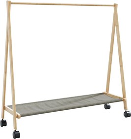 vidaXL Ράφι ρούχων με ράφια και ρόδες 106x34x106,5 cm Μπαμπού