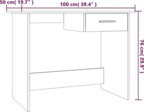 vidaXL Γραφείο Γκρι Sonoma 100x50x76 εκ. από Επεξεργασμένο Ξύλο