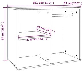 ΝΤΟΥΛΑΠΙ ΓΥΑΛΙΣΤΕΡΟ ΓΚΡΙ SONOMA 80X40X65 ΕΚ. ΕΠΕΞΕΡΓΑΣΜΕΝΟ ΞΥΛΟ 820506