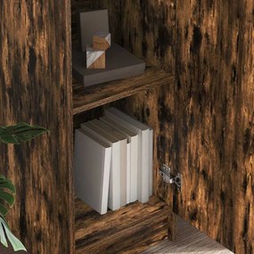 vidaXL Highboard Καπνιστό Δρύς 35 x 39 x 168 εκ.