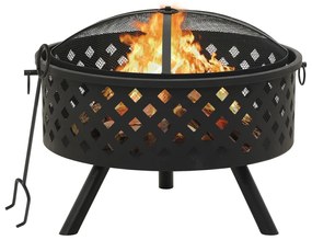 vidaXL Τζάκι Εξωτερικού Χώρου XXL 68 εκ. Ατσάλινο με Σκαλιστήρι