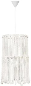 Φωτιστικό Οροφής Mac-03 Φ30 1/L Macrame 31-1066 White Heronia Σχοινί,Μέταλλο
