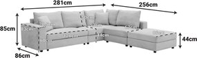 Πολυμορφικός καναπές Navaro pakoworld ύφασμα μπεζ 281x256x85εκ
