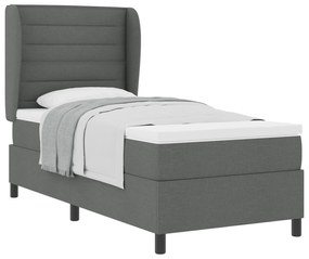 vidaXL κρεβάτι box spring  με στρώμα σκούρο γκρι 80x200 εκ. ύφασμα
