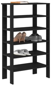 Παπουτσοθήκη Μαύρη Δρυς 61x32x105 εκ. από Επεξεργασμένο Ξύλο