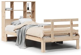 vidaXL Κρεβάτι Βιβλιοθήκη Χωρίς Στρώμα 75x190 εκ Μασίφ Ξύλο Πεύκο