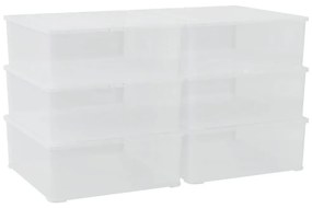 Κουτιά Αποθήκευσης Πλαστικά Στοιβαζόμενα 6 τεμ. 5 Λίτρων - Διαφανές
