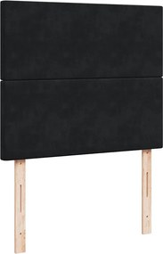 vidaXL Κρεβάτι Boxspring με Στρώμα Μαύρο 120 x 200 εκ. Βελούδινο