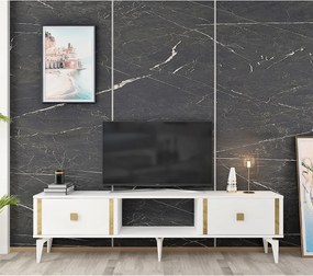 Stewehome Έπιπλο τηλεόρασης λευκό ασημί 44x29x150 cm