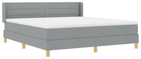 vidaXL Κρεβάτι box spring με στρώμα σε ανοιχτό γκρι, 180 x 200 εκ., ύφασμα