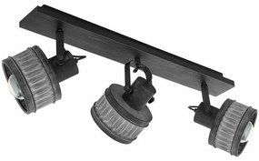 Φωτιστικό Οροφής - Σποτ 43446 Turrock 3/E27 Πατίνα Black-Grey Eglo Metal,Wood