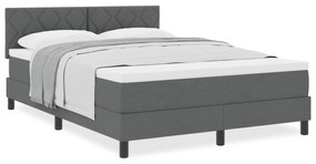 vidaXL κρεβάτι box spring  με στρώμα σκούρο γκρι 140x200 εκ υφάσμα