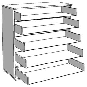 Κομότα - Συρταριέρα Duero 5F 90 Γκρί Δρύς 90x40x95 εκ. 90x40x95 εκ.