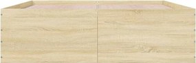 vidaXL Πλαίσιο Κρεβατιού Sonoma Δρυς 150x200 εκ. Επεξεργασμένο Ξύλο