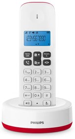 Philips D1611R/GRS Κόκκινο (Ελληνικό Μενού) Ασύρματο τηλέφωνο με ανοιχτή ακρόαση, φωτιζόμενη οθόνη και 50 μνήμες-115087-0021