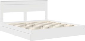 vidaXL Κρεβάτι Αποθήκης Λευκό 180 x 200 cm Επεξεργασμένο ξύλο